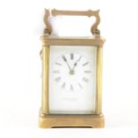 Brass cased carriage clock, signed Curtis & Horspool, Leicester