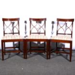 A set of eight Sheraton style mahogany finish dining chairs, Regency pattern ...
