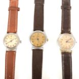 Three gentleman's 1940s wrist watches