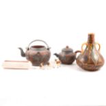 A Shelley part coffee set, three-piece Chinese terracotta base tea set, and other ceramics