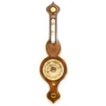 An early Victorian painted rosewood banjo-shape wall barometer, Feldheim, Norwich, ...