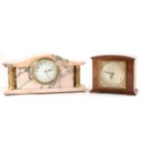 Two mantel clocks.