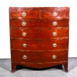 A Victorian mahogany bowfront chest of drawers, ...