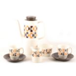 An Empire pottery coffee set, Retro pattern