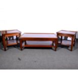A reproduction mahogany finish low-line coffee table, ...