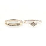 Two diamond rings designed to be worn together or individually.