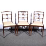 A set of five Regency mahogany dining chairs, ...