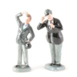 Royal Doulton figures Stan Laurel and Oliver Hardy, unboxed.