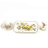 A Wemyss Pottery tray, decorated with pansies, ....