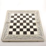 Anglo-Indian sandalwood and ivory folding chess board, Vizagapatam, late 19th century.