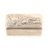 A silver coach and horses table snuff box,