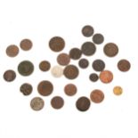 Collection of copper coins, tokens, etc, mostly 18-19th Century.