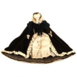 A German Parian-type should head doll, dressed in original 'Mary Queen of Scots style outfit