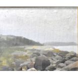 Oil Sketch, oil sketch of a coastal scene.