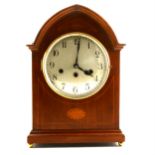 An Edwardian mahogany mantel clock,