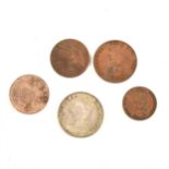 Small collection of Victorian silver Maundy Money, including some 'young head' coins; together