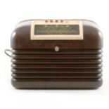 A Bush bakelite radio.