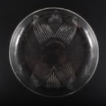 A 'Lotus' design clear glass shallow bowl/ dish, by René Lalique.