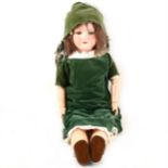 Armand Marseille bisque head doll, 390 head stamp, with sleepy eyes, open mouth, composition body,
