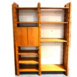 A hardwood sectional wall unit,