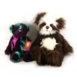 Charlie Bears, "Smudge" 32cm and "Izzy", 43cm both with name tags.