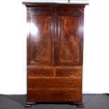 A George III mahogany linen press,