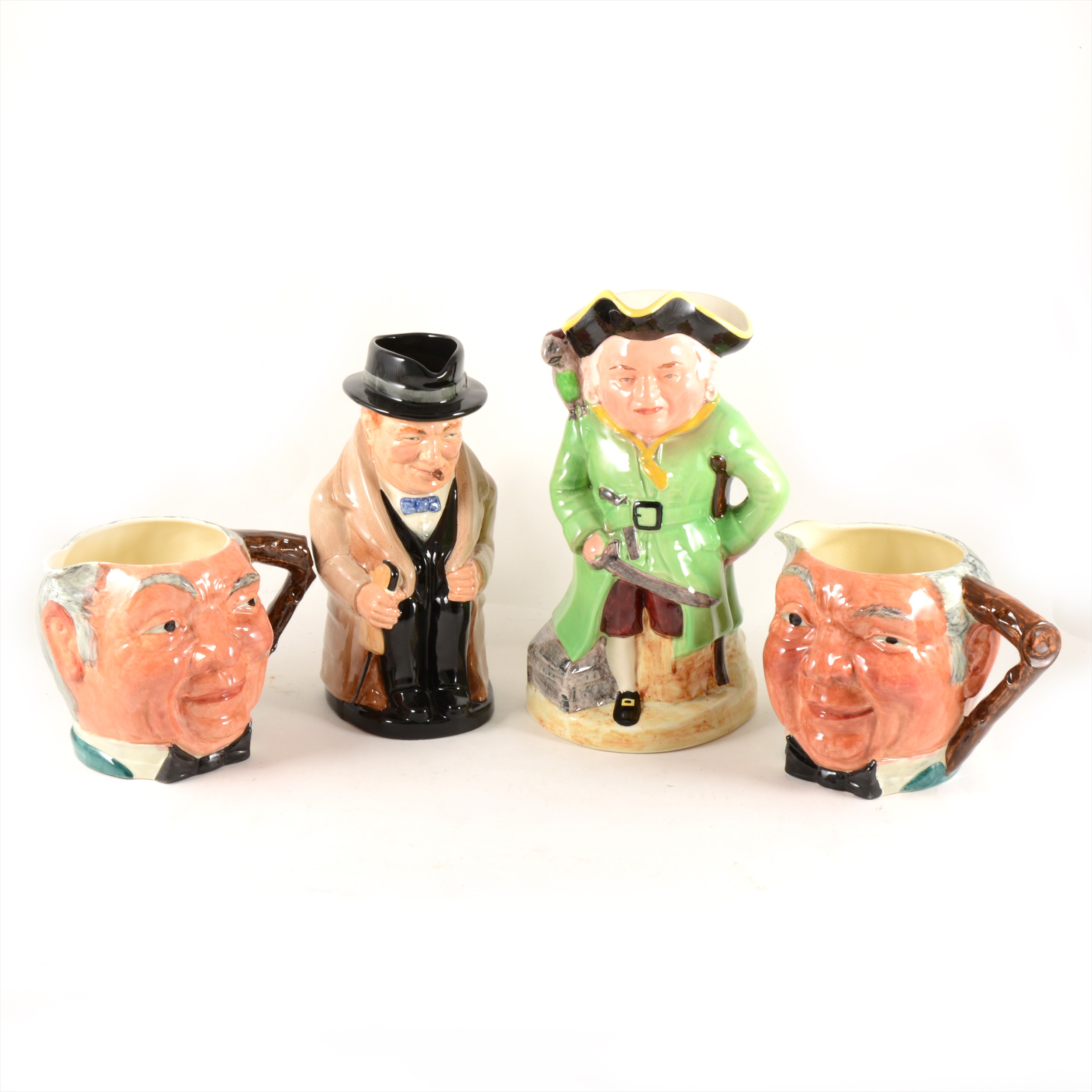 A Royal Doulton Toby jug, Winston Churchill, and three other character jugs. - Image 2 of 2