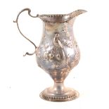 George III helmet-shape cream jug, marks badly rubbed