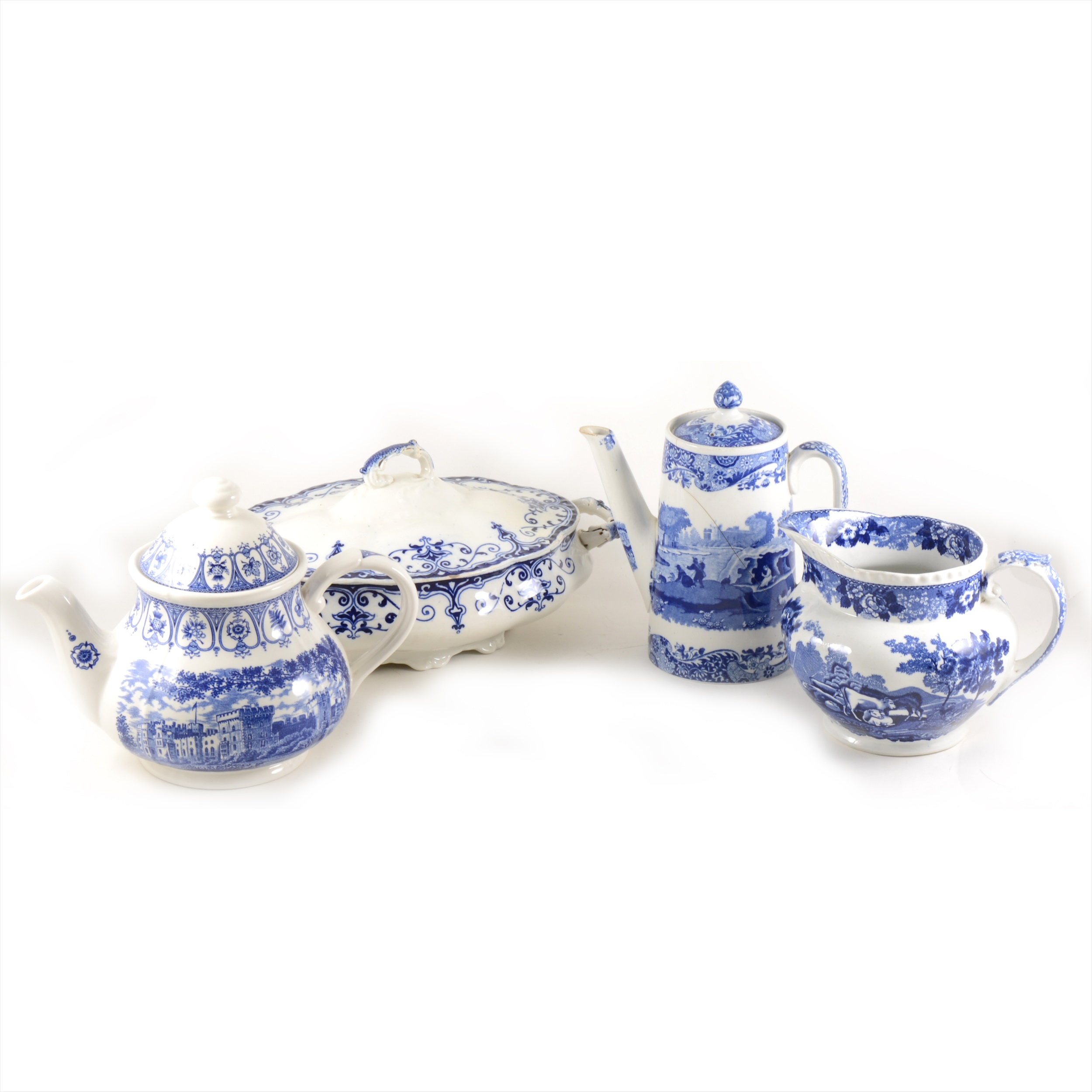 A collection of Staffordshire Willow pattern and other transferware, etc. - Image 2 of 2