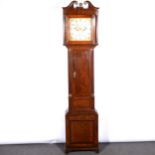 An oak and mahogany longcase clock by E Bell of Uttoxeter