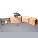 Four vintage wine, port, and brandy crates and cases