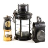 A brass and steel miners safety lamp, model SL, Protector Lamp and Lighting Co Limited
