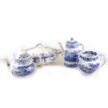 A collection of Staffordshire Willow pattern and other transferware, etc.