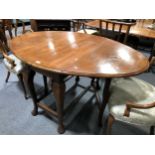 Walnut gateleg dining table,