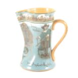 Royal Doulton Isaac Walton The Compleat Angler jug, pale blue ground, 20cm