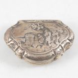 Central European white metal snuff box, early 19th century.