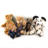 Five Plush soft toys and bears, to include Russ, Winnie Emm and others.