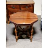 A late Victorian walnut window table, ..