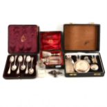 Victorian silver three-piece travelling communion set
