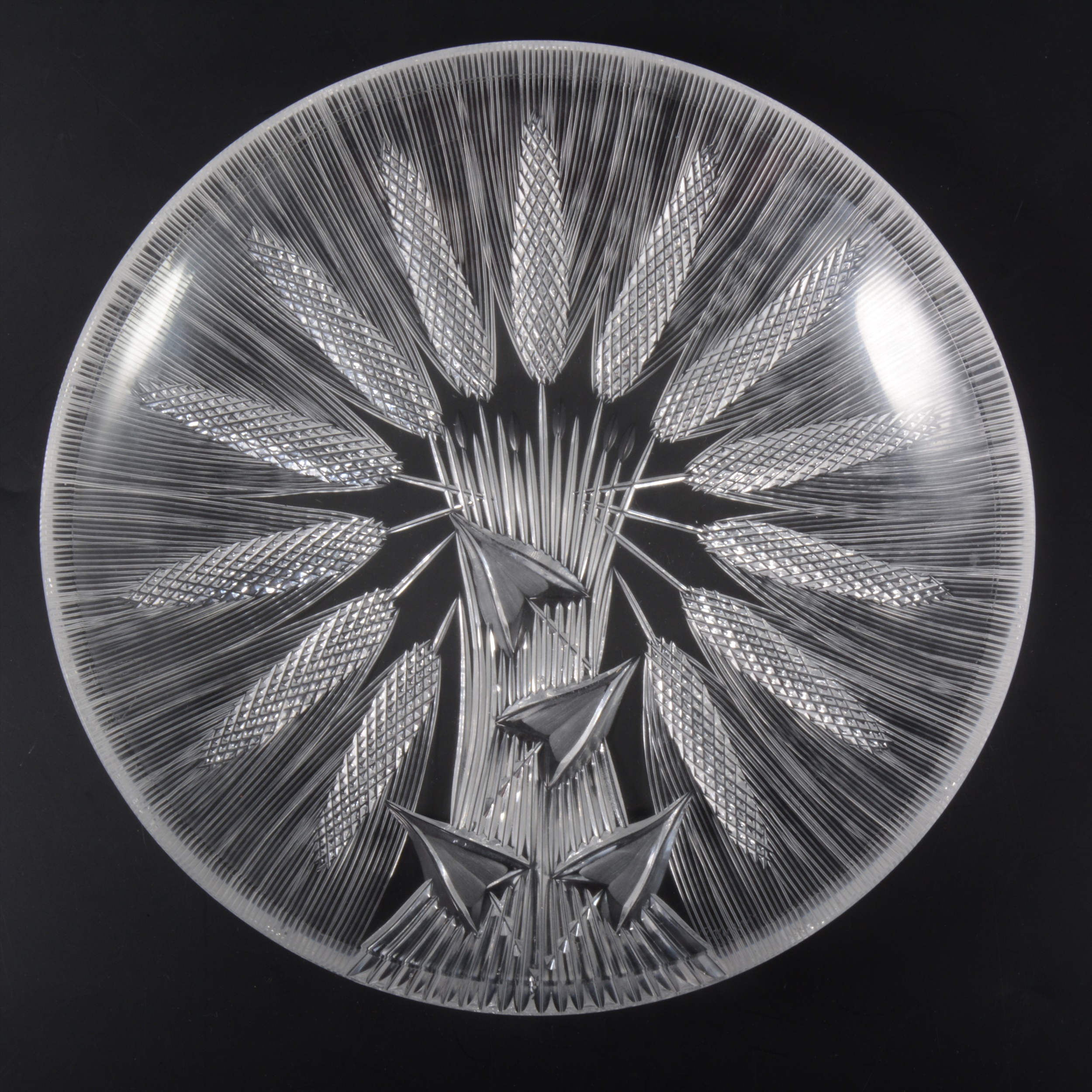 A 'Barley' design cut crystal glass dish, by Josef Švarc, post-1945. - Image 2 of 2