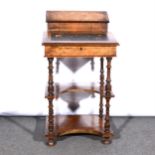 Victorian walnut Davenport desk,
