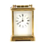 A French brass cased carriage clock,