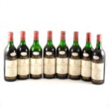 Mouton Cadet, Baron Philippe de Rothschild, Bordeaux, 1964, 8 bottles, low levels, poor foil