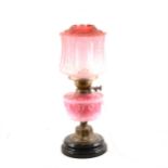 An oil lamp, adapted as a table lamp, ...