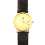 Longines - a gentleman's gold-plated wrist watch.