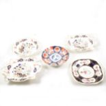 An Alcock bone china part dessert service, decorated with oriental flowers, comprising a pair of