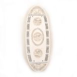 Cantonese carved ivory cribbage board,