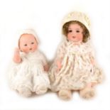 Two Armand Marseille bisque head dolls, 391 and 996 head stamps, both with fixed eyes, open mouths