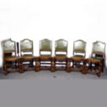 A set of six oak dining chairs,