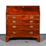 George III mahogany bureau,